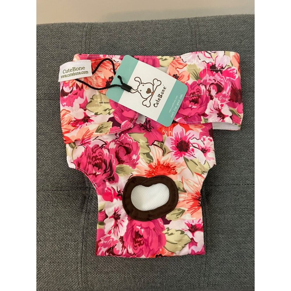 Cute Bone Multicolor Floral Print Dog Wrap Size Medium